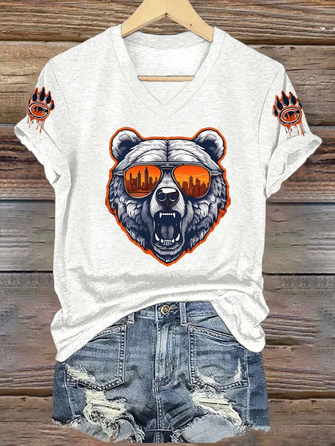 Women's rugby print T-shirt