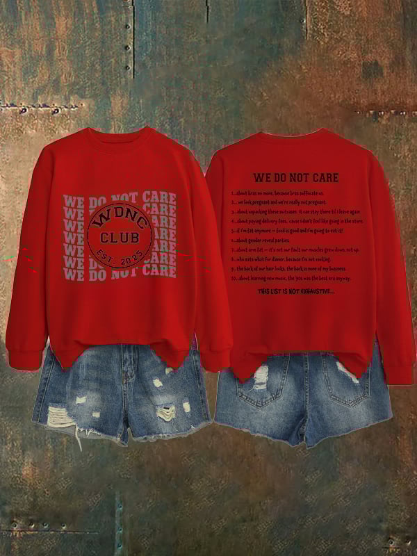 Women's  Retro Funny Proud Member Of Club We Do Not Care Menopause Perimenopause Print   Sweatshirt
