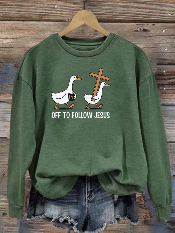 Women's   OFF TO FOLLOW JESUS  printed Sweatshirt