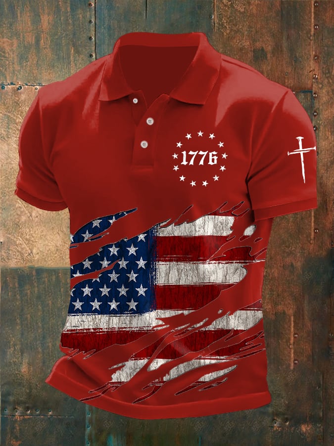🔥Buy 3 Get 15% Off🔥Men's Faith Cross Printed Casual POLO Shirt