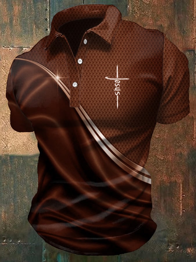 🔥Buy 3 Get 15% Off🔥Men's Casual Christian Print Polo Shirt