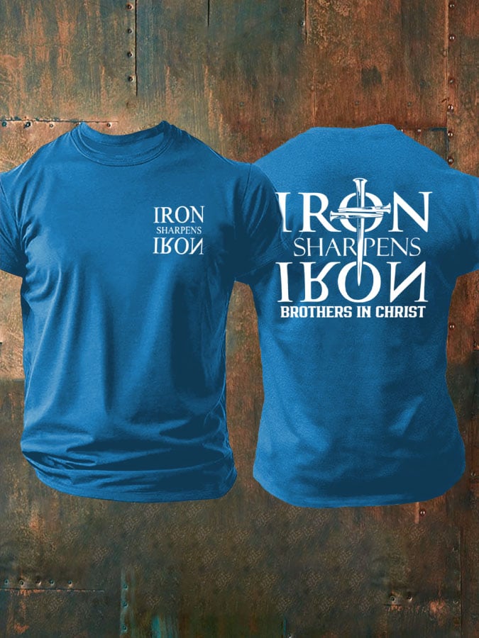 🔥Buy 3 Get 15% Off🔥🔥Hot Sale Picks 🔥Men's Iron Sharpen Iron Printed Christian T-shirt