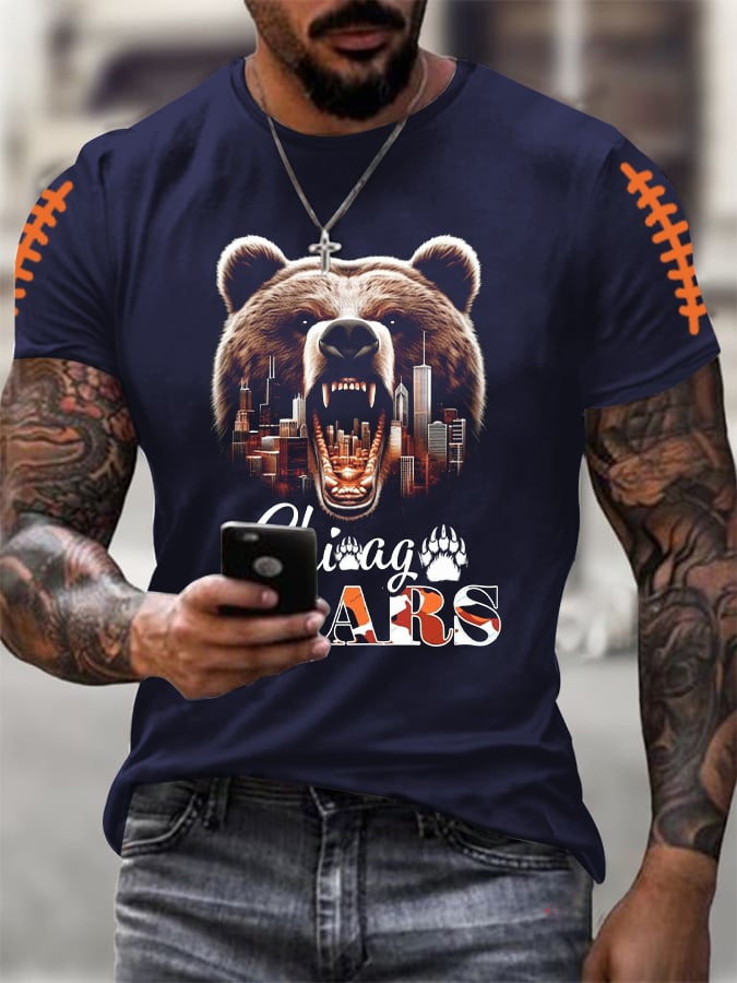 Men's Football Print Casual T-Shirt