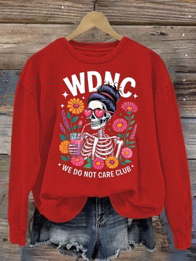 Women's Retro Funny Proud Member Of Club We Do Not Care Menopause Perimenopause Print Sweatshirt