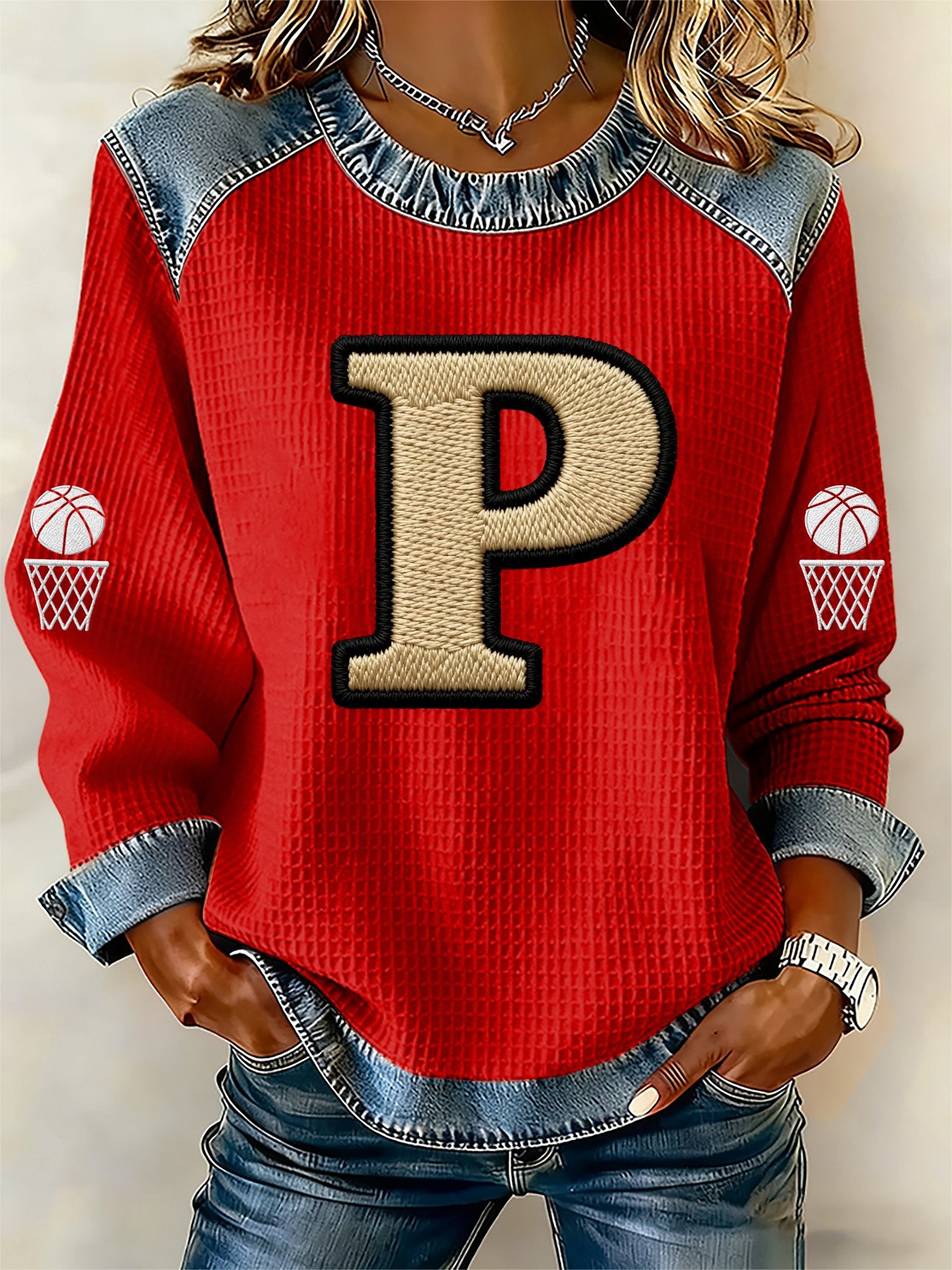 Women's Basketball Print Casual Top