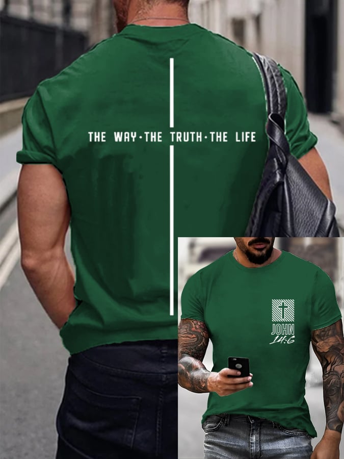 🔥Buy 3 Get 15% Off🔥Men's Vintage Faith The Way The Truth The Life Print T-Shirt
