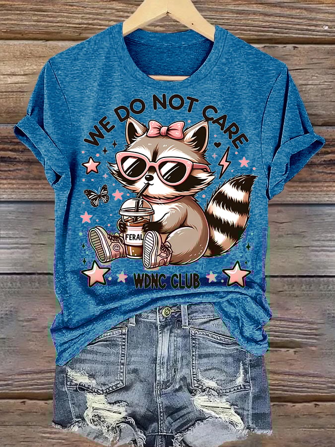 Women's  Cute little raccoon for Women's WDNC Menopause & Perimenopause Printed T-shirt