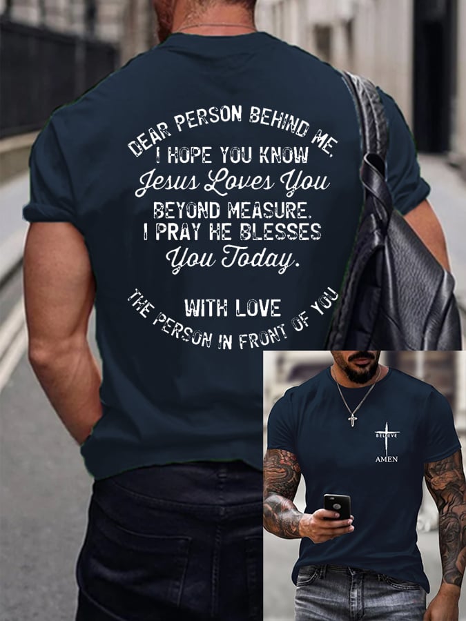 🔥Buy 3 Get 15% Off🔥Dear Person Behind Me I Hope You Know Jesus Loves You T-shirt