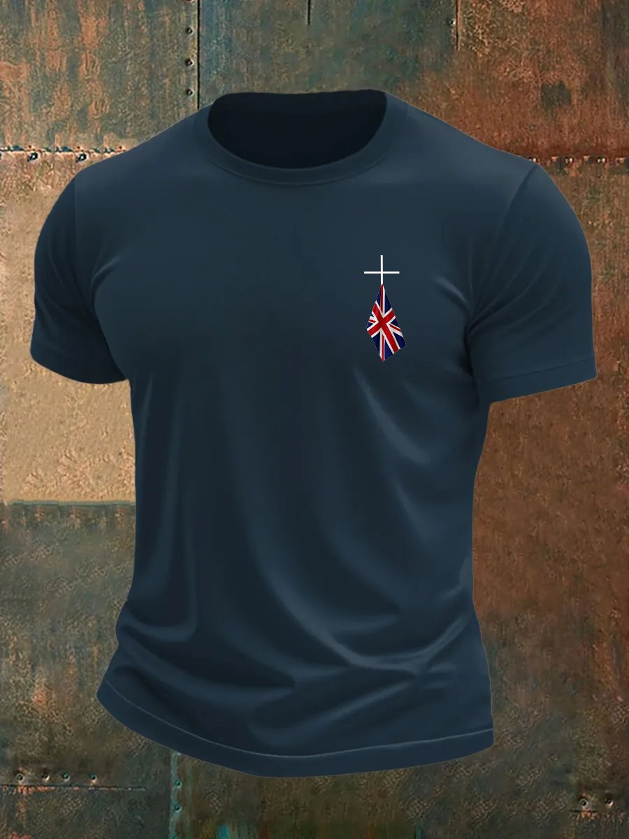 🔥Buy 3 Get 15% Off🔥Men's Union Jack Print Crew Neck T-Shirt
