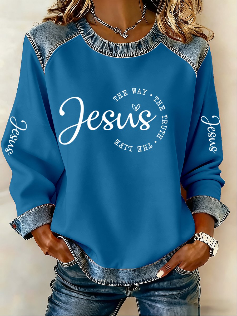 Women'S Jesus The Way The Truth The Life Print Sweatshirt