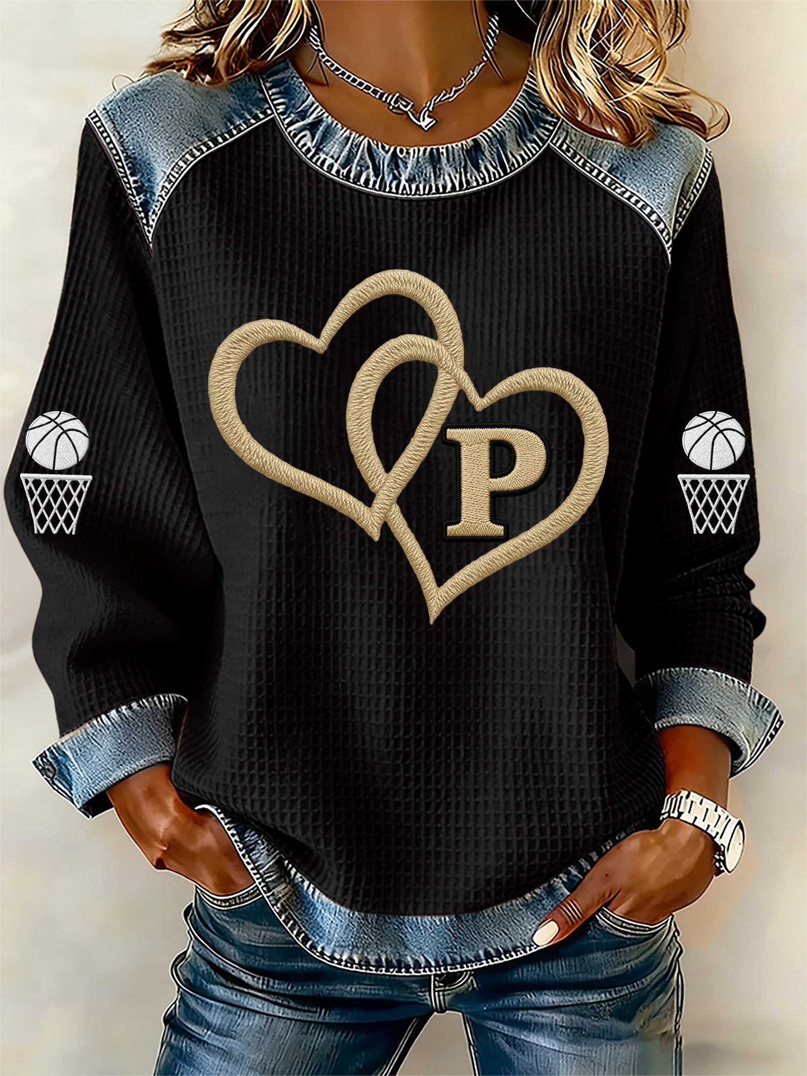 Women's Basketball Print Casual Top