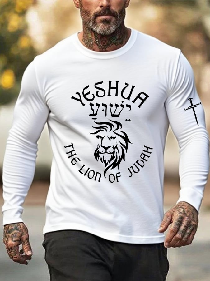 🔥Buy 3 Get 15% Off🔥Men's Retro Faith Cross Print Crew Neck T-Shirt
