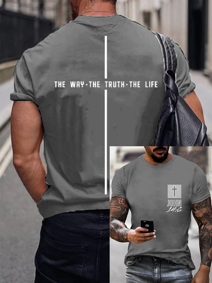 🔥Buy 3 Get 15% Off🔥Men's Vintage Faith The Way The Truth The Life Print T-Shirt