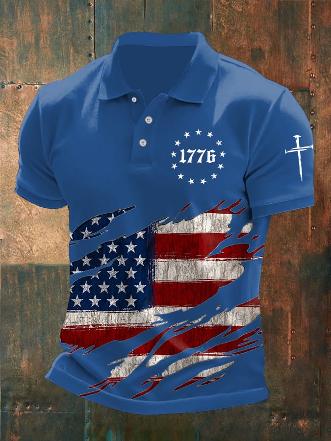 🔥Buy 3 Get 15% Off🔥Men's Faith Cross Printed Casual POLO Shirt